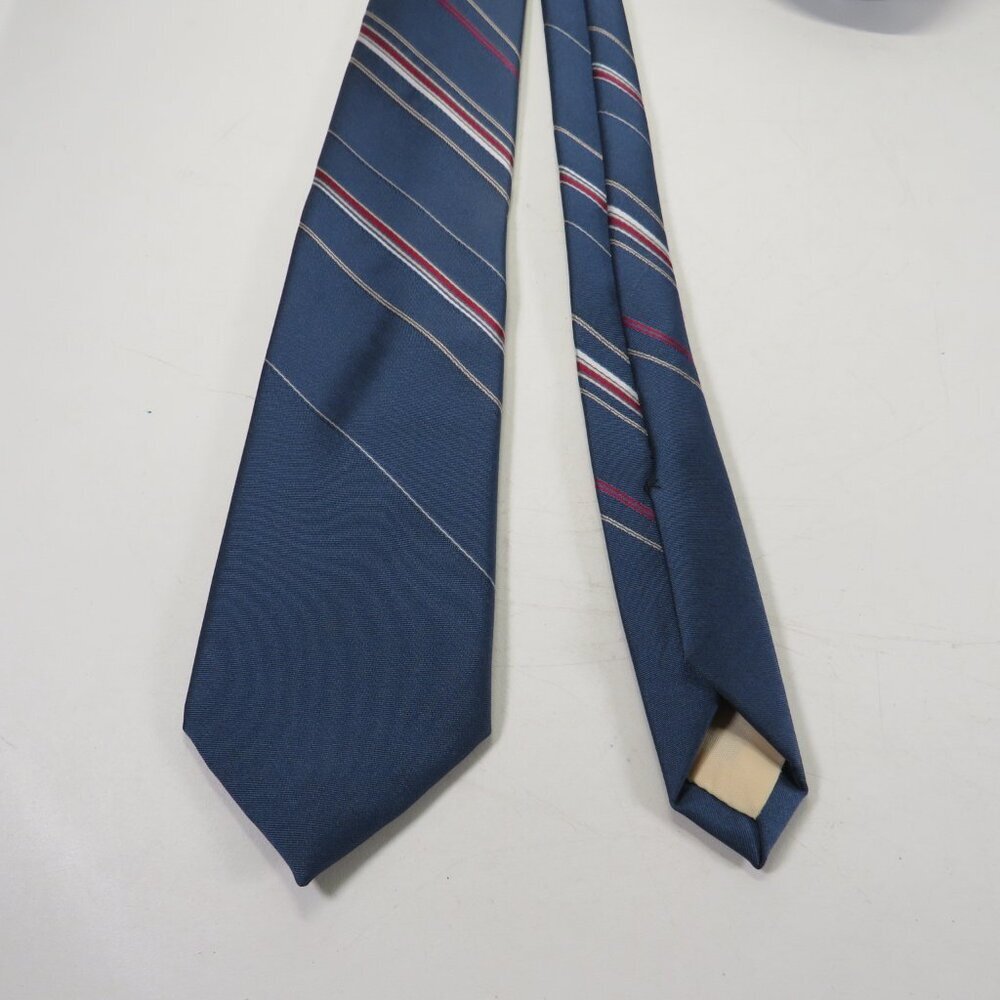 Vintage Blue with Red Striped Men's NeckTie by Envoy - Picture 6 of 7